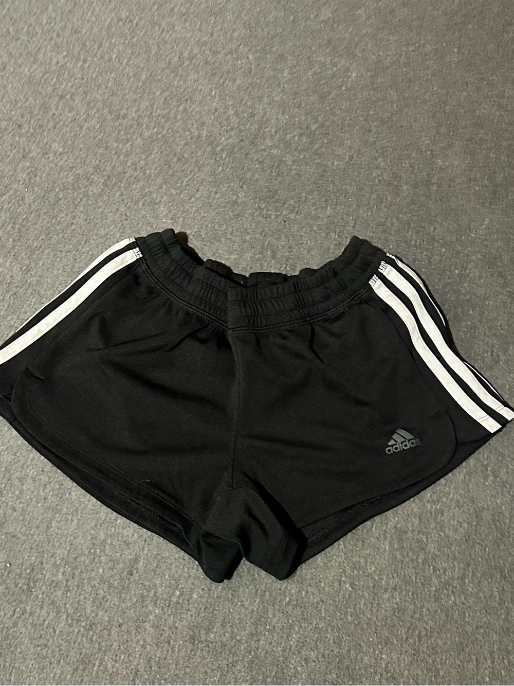 adidas Black Athletic Shorts with White 3-Stripes